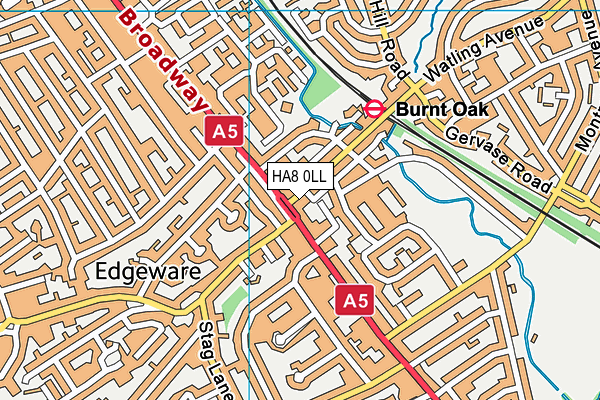 HA8 0LL map - OS VectorMap District (Ordnance Survey)