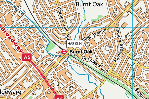 HA8 0LN map - OS VectorMap District (Ordnance Survey)