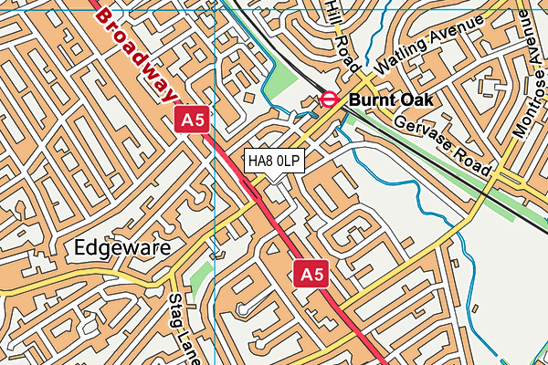 HA8 0LP map - OS VectorMap District (Ordnance Survey)