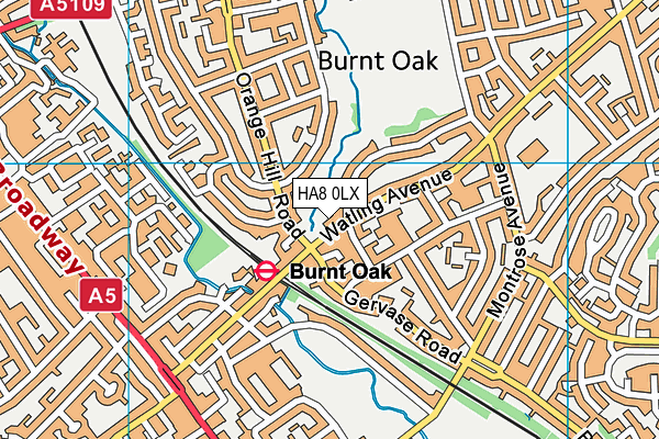 HA8 0LX map - OS VectorMap District (Ordnance Survey)