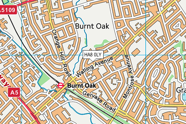 HA8 0LY map - OS VectorMap District (Ordnance Survey)