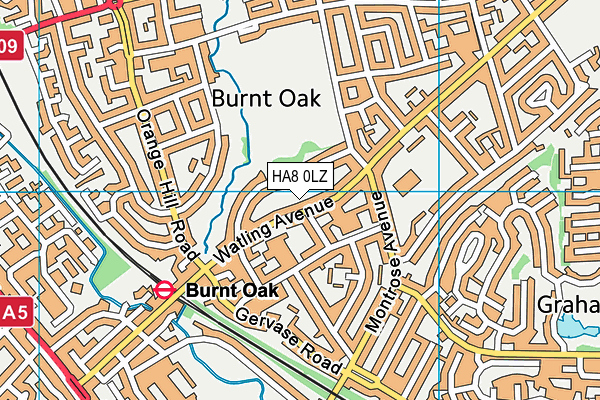 HA8 0LZ map - OS VectorMap District (Ordnance Survey)