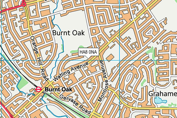 HA8 0NA map - OS VectorMap District (Ordnance Survey)