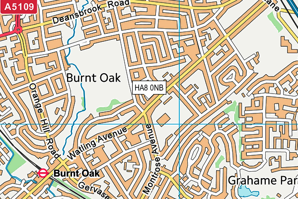 HA8 0NB map - OS VectorMap District (Ordnance Survey)