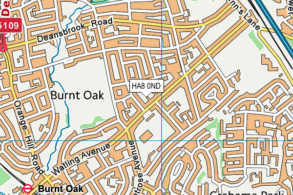 HA8 0ND map - OS VectorMap District (Ordnance Survey)