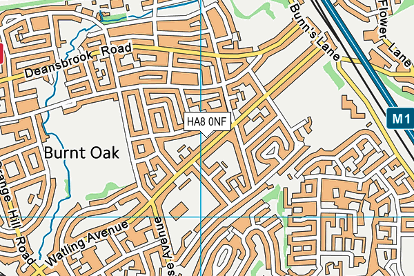 HA8 0NF map - OS VectorMap District (Ordnance Survey)