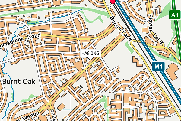 HA8 0NG map - OS VectorMap District (Ordnance Survey)