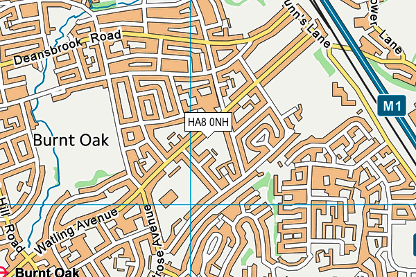 HA8 0NH map - OS VectorMap District (Ordnance Survey)