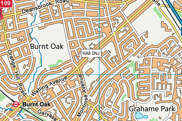 HA8 0NJ map - OS VectorMap District (Ordnance Survey)