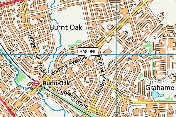 HA8 0NL map - OS VectorMap District (Ordnance Survey)