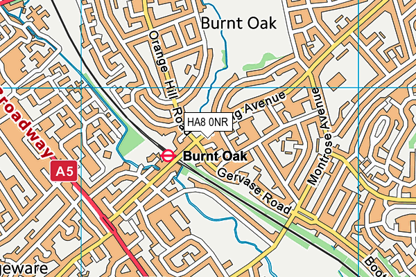 HA8 0NR map - OS VectorMap District (Ordnance Survey)