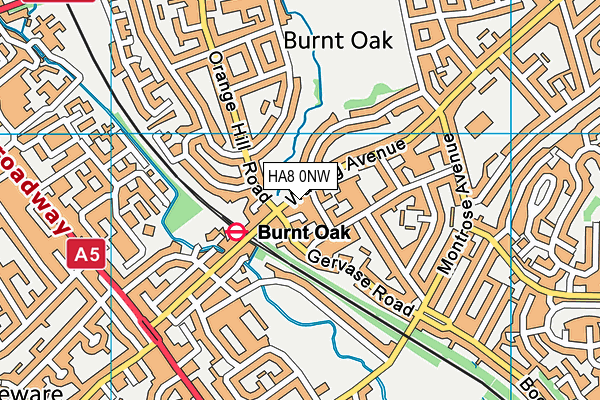 HA8 0NW map - OS VectorMap District (Ordnance Survey)