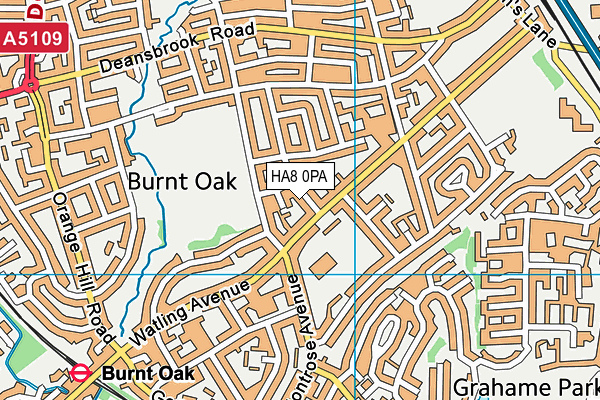 HA8 0PA map - OS VectorMap District (Ordnance Survey)