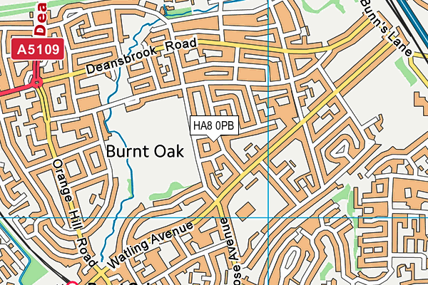 HA8 0PB map - OS VectorMap District (Ordnance Survey)