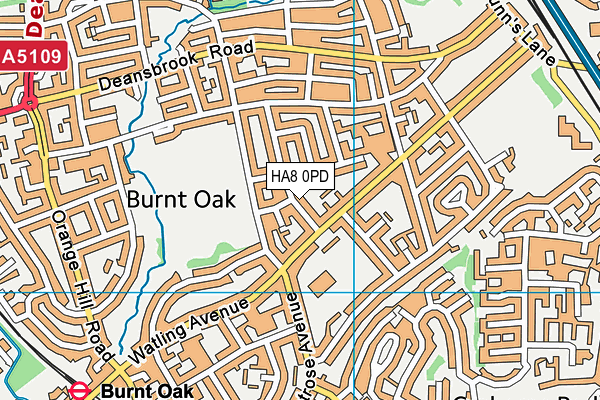 HA8 0PD map - OS VectorMap District (Ordnance Survey)