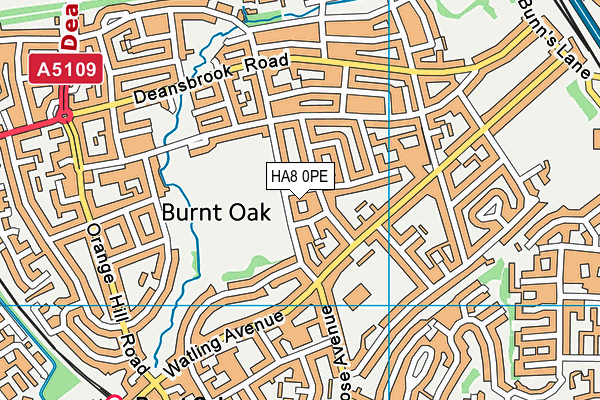 HA8 0PE map - OS VectorMap District (Ordnance Survey)