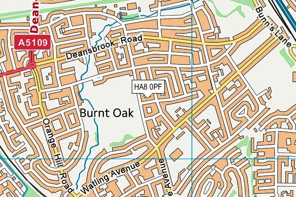 HA8 0PF map - OS VectorMap District (Ordnance Survey)