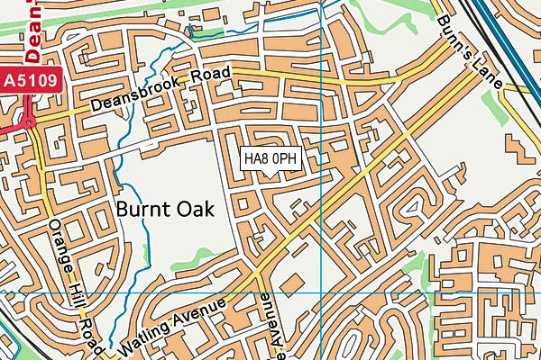 HA8 0PH map - OS VectorMap District (Ordnance Survey)