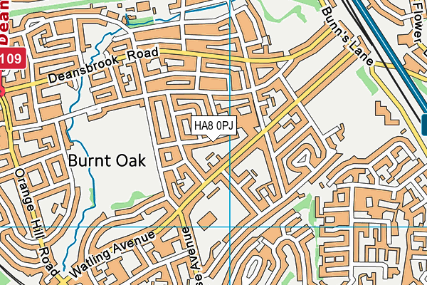 HA8 0PJ map - OS VectorMap District (Ordnance Survey)