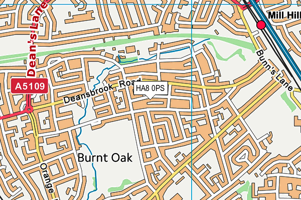 HA8 0PS map - OS VectorMap District (Ordnance Survey)