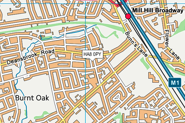 HA8 0PY map - OS VectorMap District (Ordnance Survey)