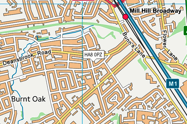 HA8 0PZ map - OS VectorMap District (Ordnance Survey)