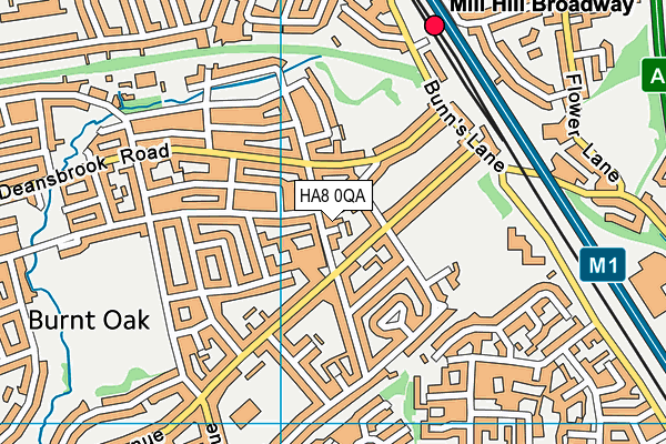 HA8 0QA map - OS VectorMap District (Ordnance Survey)