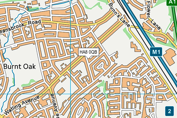 HA8 0QB map - OS VectorMap District (Ordnance Survey)