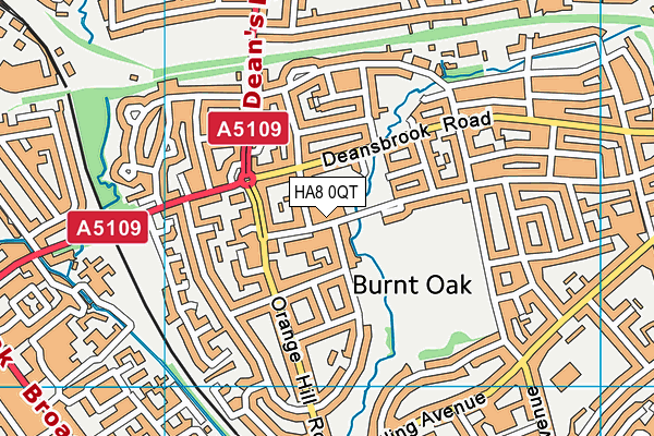 HA8 0QT map - OS VectorMap District (Ordnance Survey)