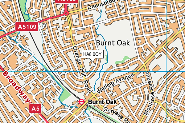 HA8 0QY map - OS VectorMap District (Ordnance Survey)