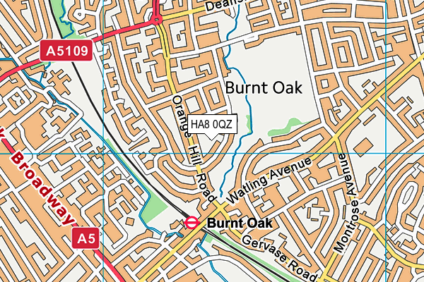 HA8 0QZ map - OS VectorMap District (Ordnance Survey)