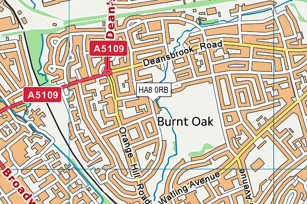 HA8 0RB map - OS VectorMap District (Ordnance Survey)