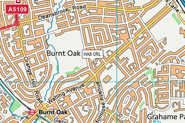 HA8 0RL map - OS VectorMap District (Ordnance Survey)