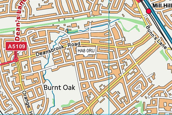 HA8 0RU map - OS VectorMap District (Ordnance Survey)