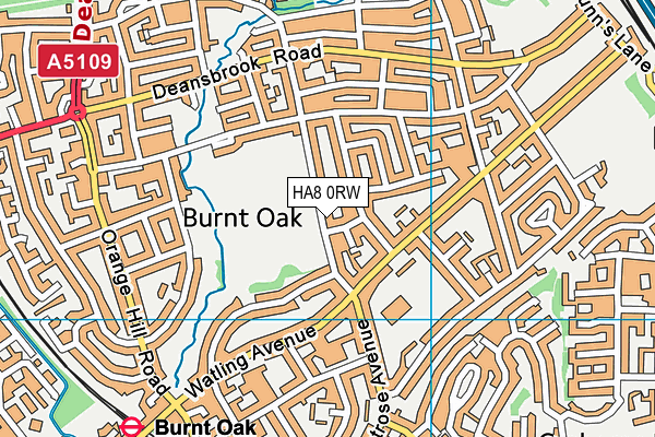 HA8 0RW map - OS VectorMap District (Ordnance Survey)