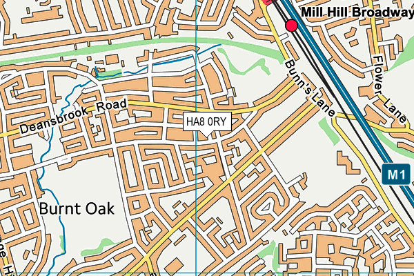 HA8 0RY map - OS VectorMap District (Ordnance Survey)