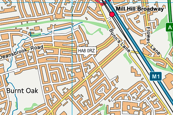 HA8 0RZ map - OS VectorMap District (Ordnance Survey)
