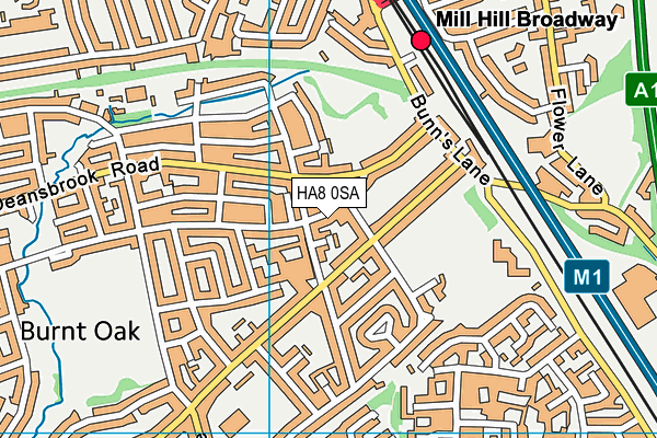 HA8 0SA map - OS VectorMap District (Ordnance Survey)