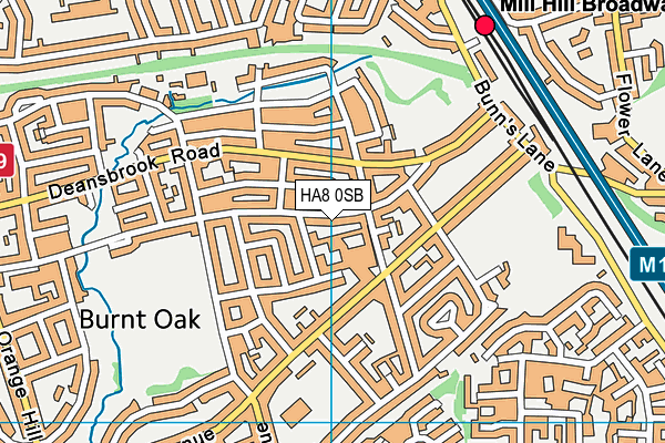 HA8 0SB map - OS VectorMap District (Ordnance Survey)