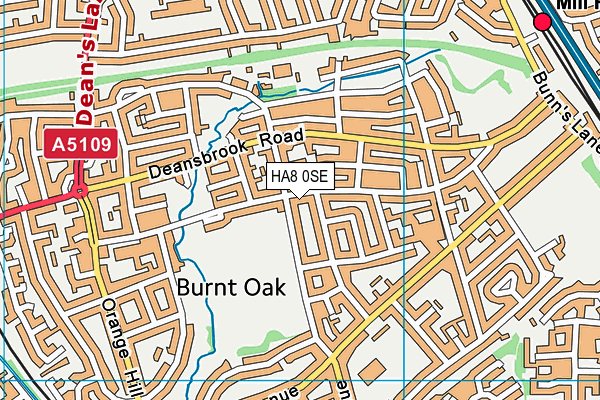 HA8 0SE map - OS VectorMap District (Ordnance Survey)