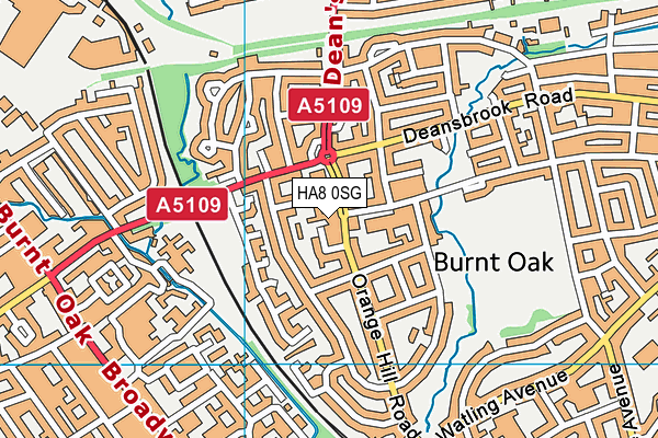 HA8 0SG map - OS VectorMap District (Ordnance Survey)