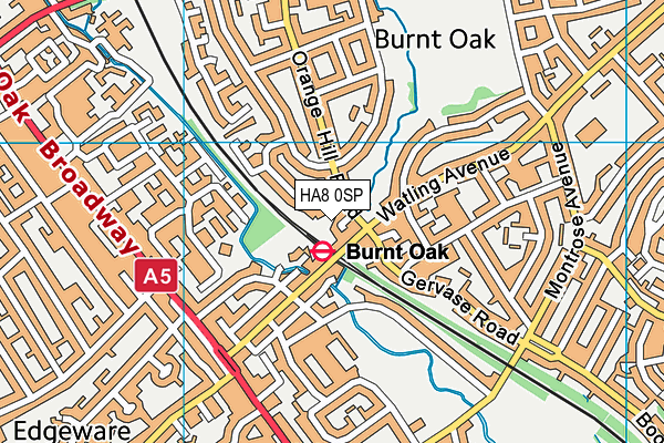 HA8 0SP map - OS VectorMap District (Ordnance Survey)