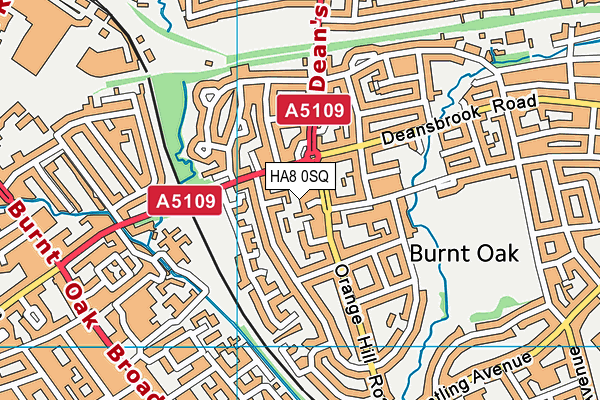 HA8 0SQ map - OS VectorMap District (Ordnance Survey)