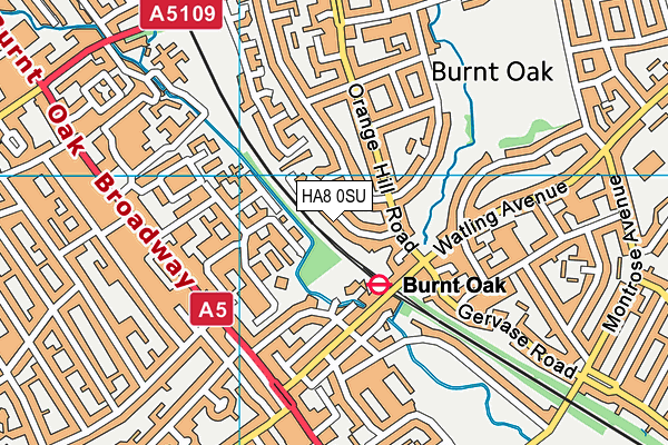 HA8 0SU map - OS VectorMap District (Ordnance Survey)