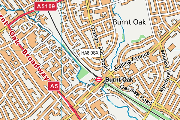 HA8 0SX map - OS VectorMap District (Ordnance Survey)