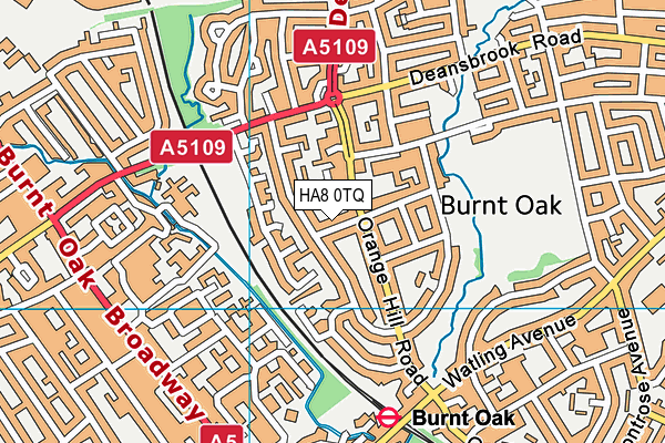 HA8 0TQ map - OS VectorMap District (Ordnance Survey)