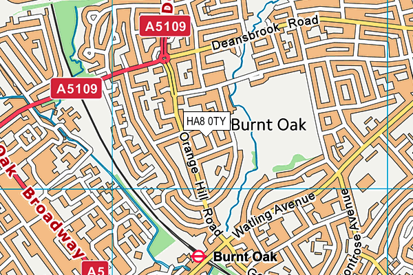 HA8 0TY map - OS VectorMap District (Ordnance Survey)