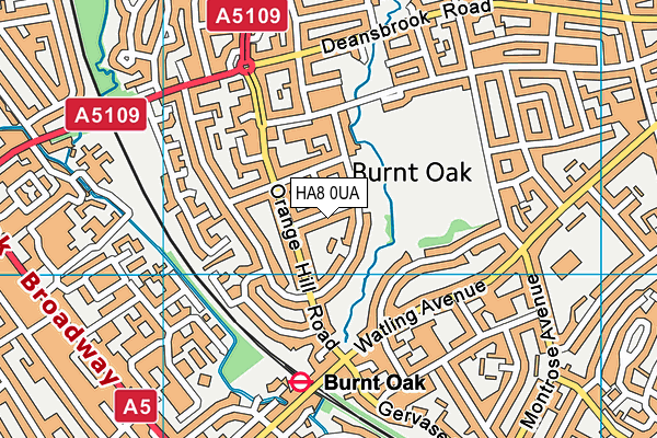 HA8 0UA map - OS VectorMap District (Ordnance Survey)