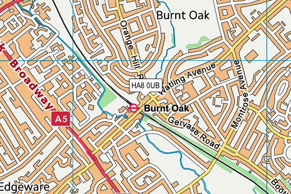 HA8 0UB map - OS VectorMap District (Ordnance Survey)