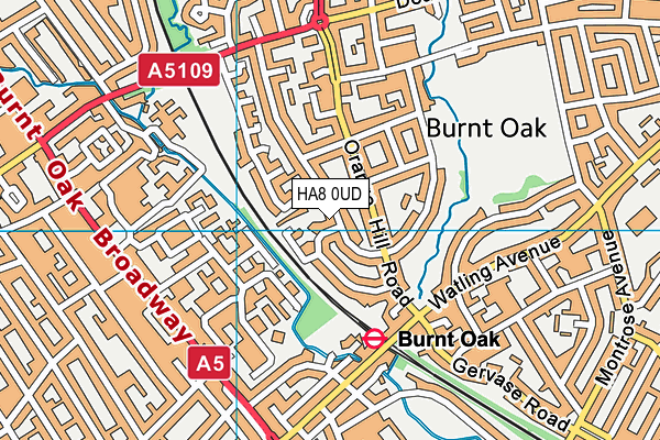 HA8 0UD map - OS VectorMap District (Ordnance Survey)